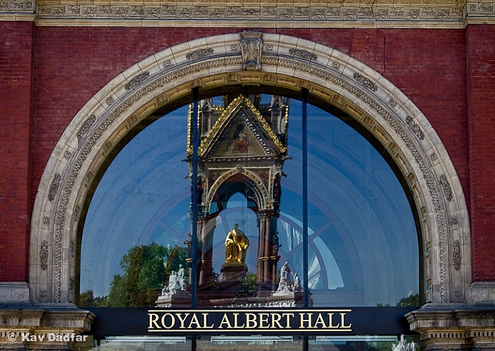 I have seen the Albert Memorial in London hundreds of times, but have rarely seen it reflected in the glass panels of Albert Hall.