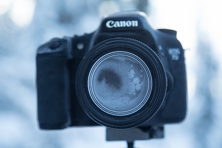 This is what happens if you accidentally breathe on your lens during a cold weather shoot. 