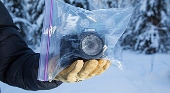 A properly bagged and sealed camera, ready to be taken back indoors after a cold outdoor shoot.