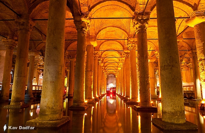 The inside of Basilica Cistern in Sultanahmet, Istanbul, Turkey, Be aware of noise and camera shake in your photos especially when photographing in low light conditions.