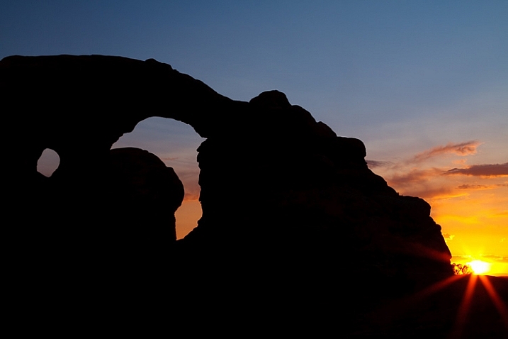 Sunset at Arches National Park, Utah.