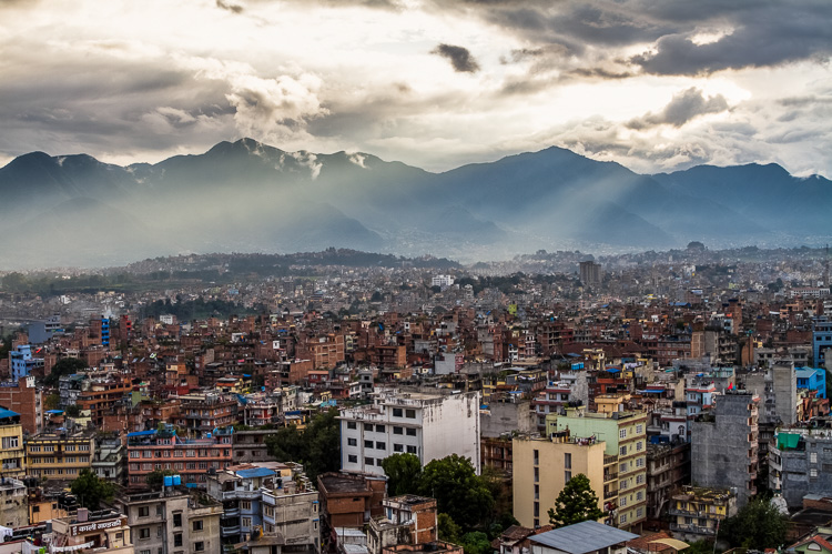 Sun rays wash over Kathmandu, Nepal (HDR by Peter West Carey)