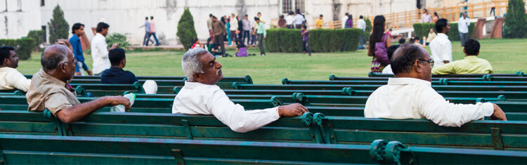 Men at Red Fort, Delhi, India