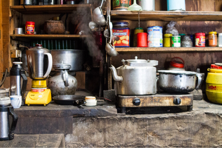 Buddhist monastery kitchen in Nepal