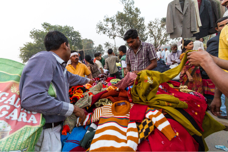 Delhi street market scene