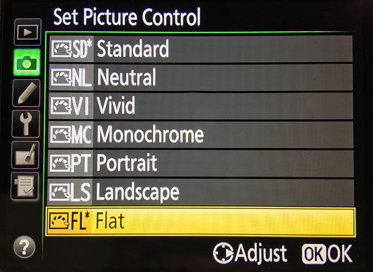 Nikon 810 Flat Picture Control