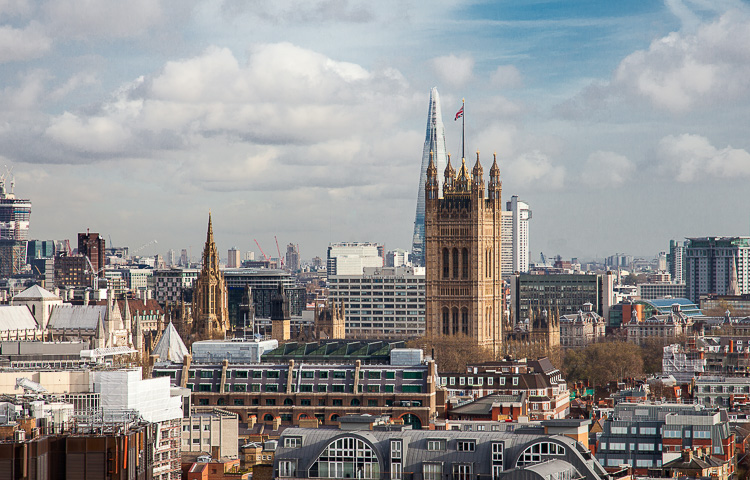 London from the tower of Westminster Cathedral