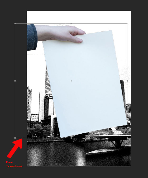 How to Make a Sketch inside a Photograph - transform tool