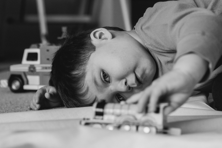 Playing at home with his favourite toys was the best way to capture images of this little man. 