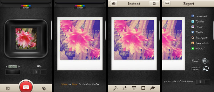 Android phone photography tips Instant app Polaroid.