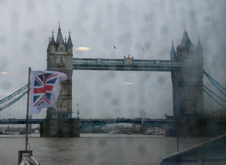 Tower Bridge London in the rain